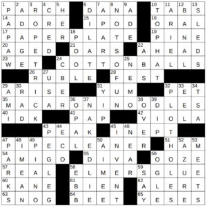 New York Times Crossword Answers Monday October 21st 2024