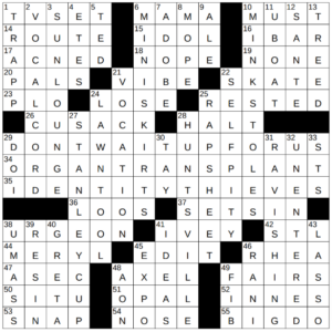 New York Times Crossword Answers Saturday October 26th 2024