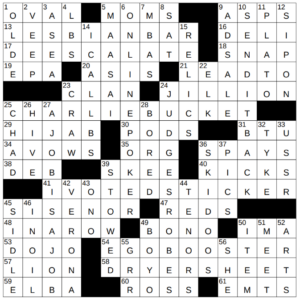 New York Times Crossword Answers Friday November 1st 2024