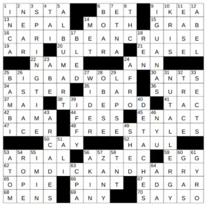 New York Times Crossword Answers Monday November 11th 2024