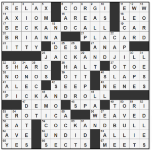 New York Times Crossword Answers Monday November 18th 2024