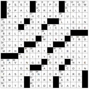 New York Times Crossword Answers Monday November 4th 2024