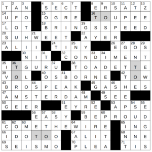 New York Times Crossword Answers Thursday November 7th 2024