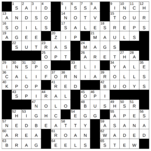 New York Times Crossword Answers Tuesday November 5th 2024