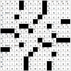 New York Times Crossword Answers Wednesday November 20th 2024