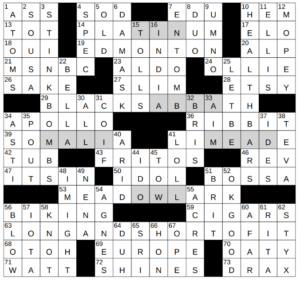 New York Times Crossword Answers Wednesday November 6th 2024